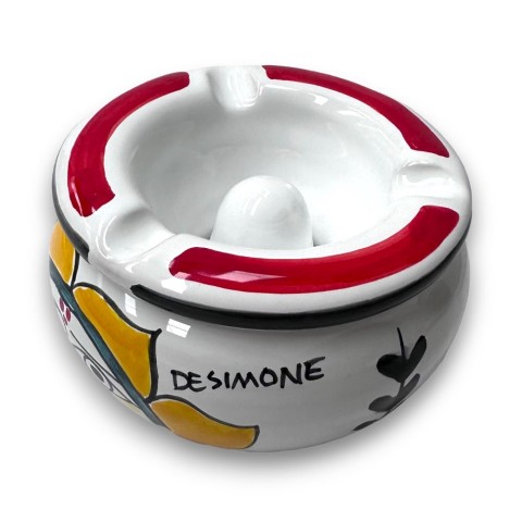 Handmade ceramic Windproof Ashtray Folk Sun Fish de simone pottery Handmade ceramic Windproof Ashtray Folk Sun Fish de simone pottery